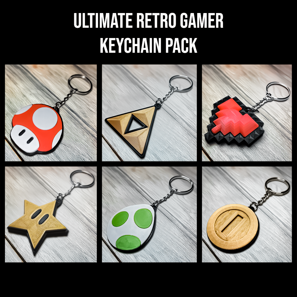 Ultimate Retro Gamer Keychain Pack - 3D Printable Designs